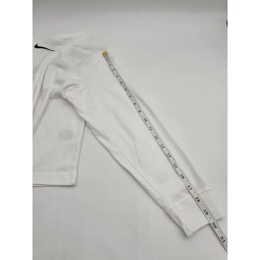 Nike Essential Tee Girl's M White Loose Fit Long Sleeve Shirt NWT